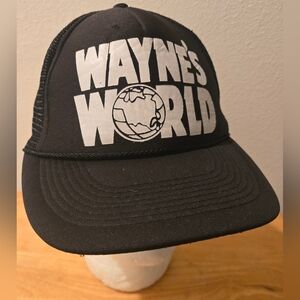 Vintage Trucker Wayne's World Black Hat Nissun Brand